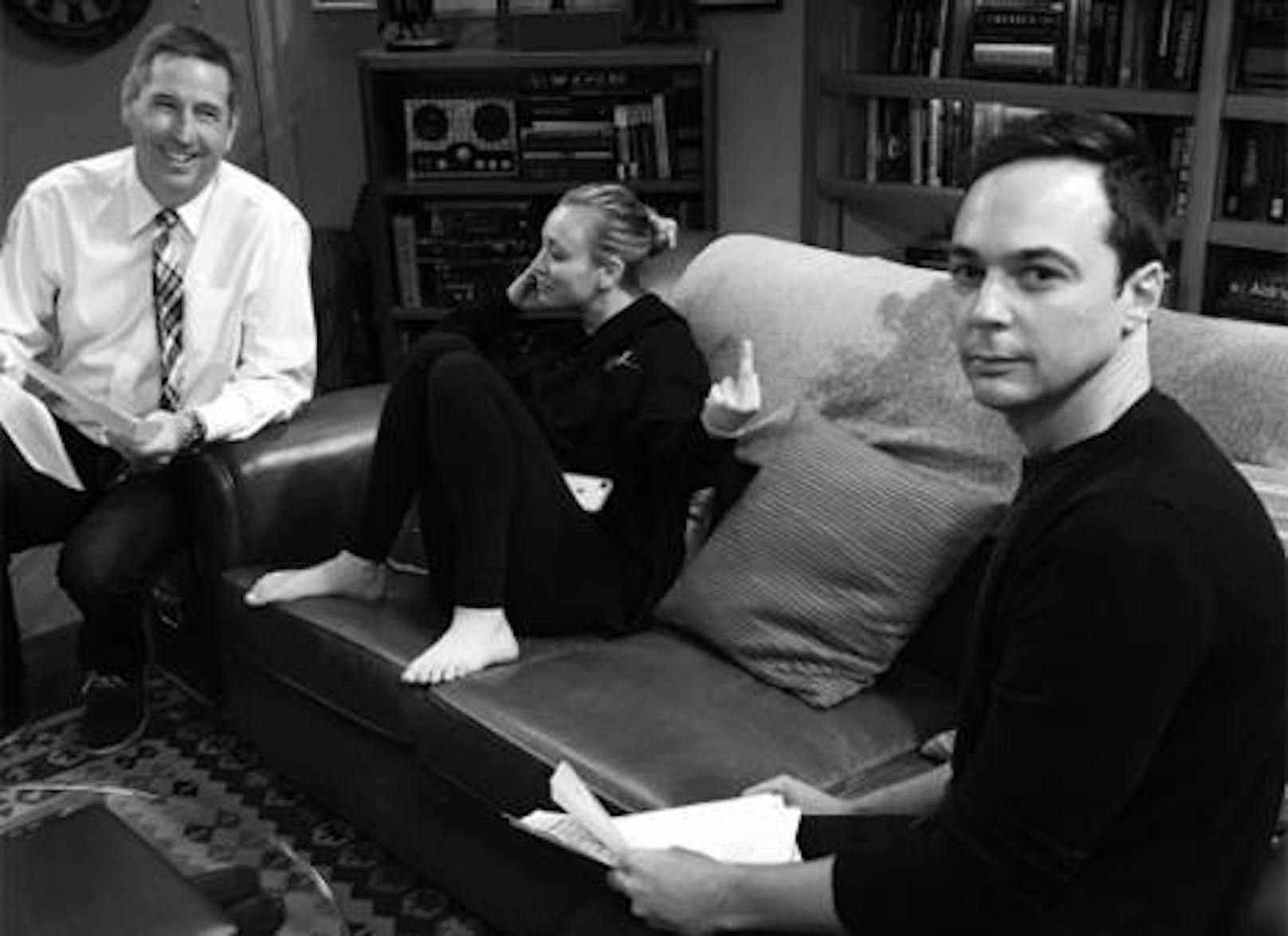 Jim Parsons, Kaley Cuoco und "Big Bang"-Regisseur Mark Cendrowski