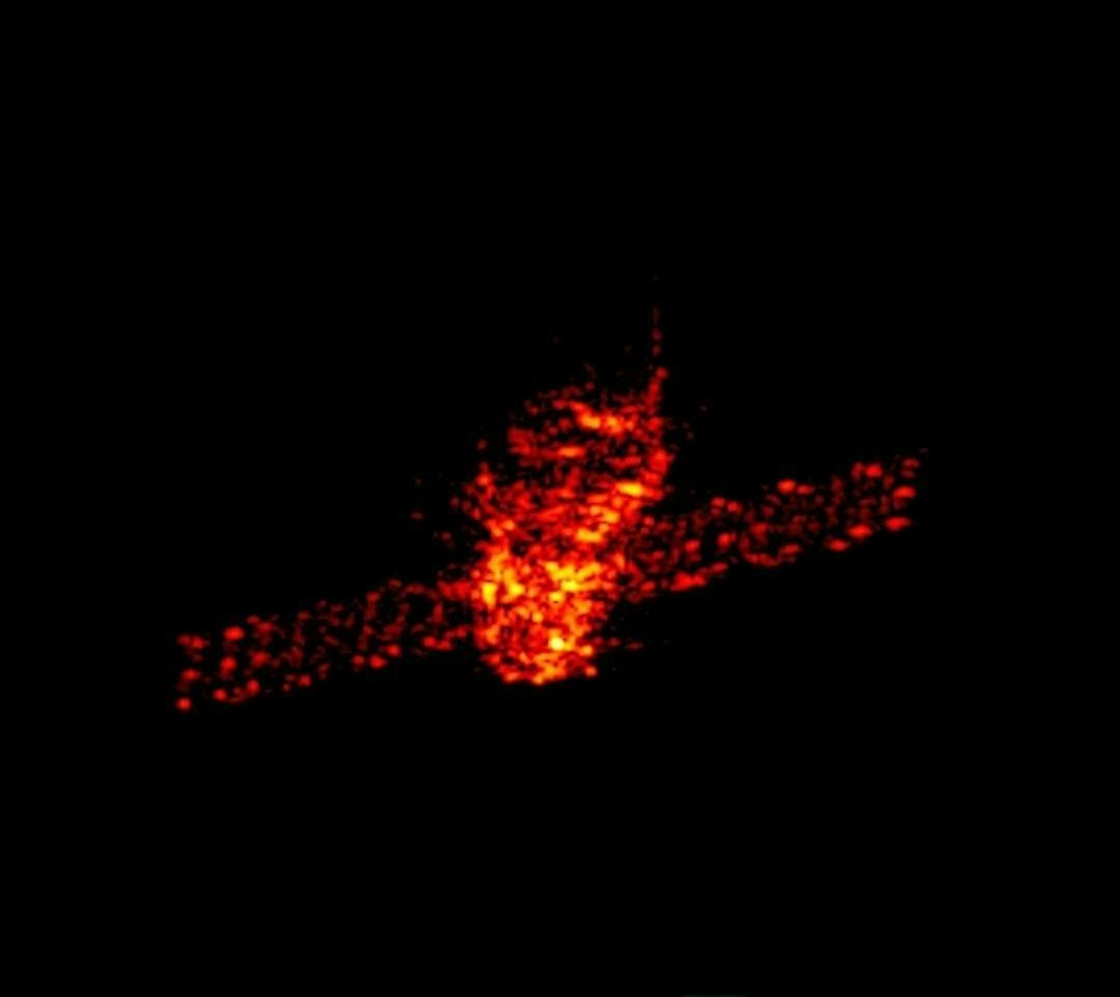Tiangong-1 wird voraussichtlich über Ostern wieder in die Erdatmosphäre eintreten. Im Bild: Die Raumstation auf einer Bahnhöhe von etwa 270 Kilometern über der Erde. Die Aufnahme ...