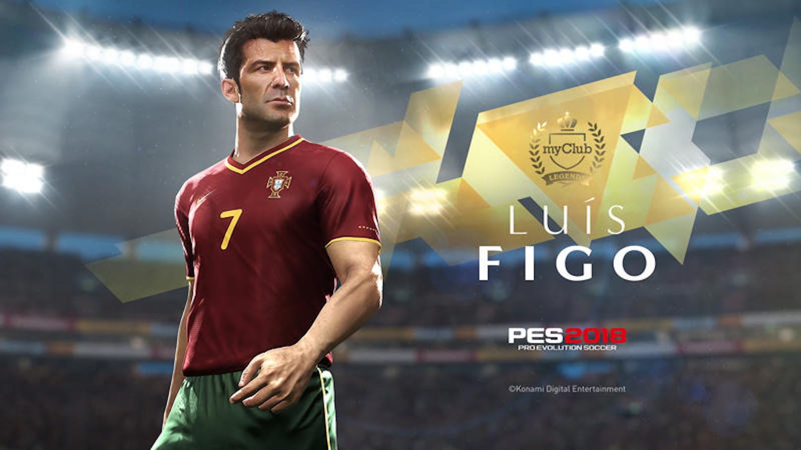 Konami Digital Entertainment freut sich bekannt zu geben, dass die portugiesische Fußball-Ikone Luís Figo ab sofort als legendärer Spieler in PES 2018 verfügbar ist.