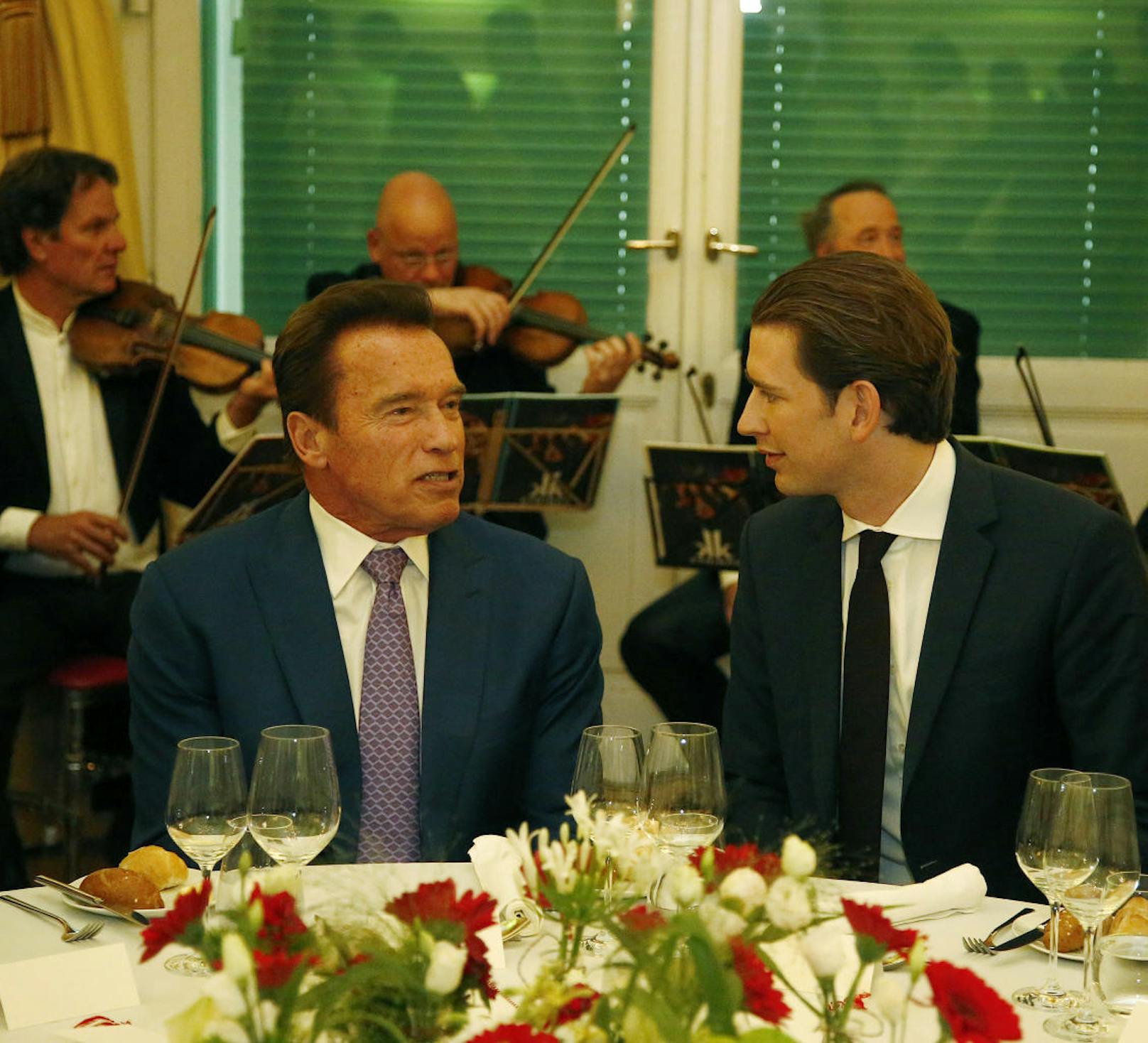 Arnold Schwarzenegger (l.) und Bundeskanzler Sebastian Kurz (ÖVP)