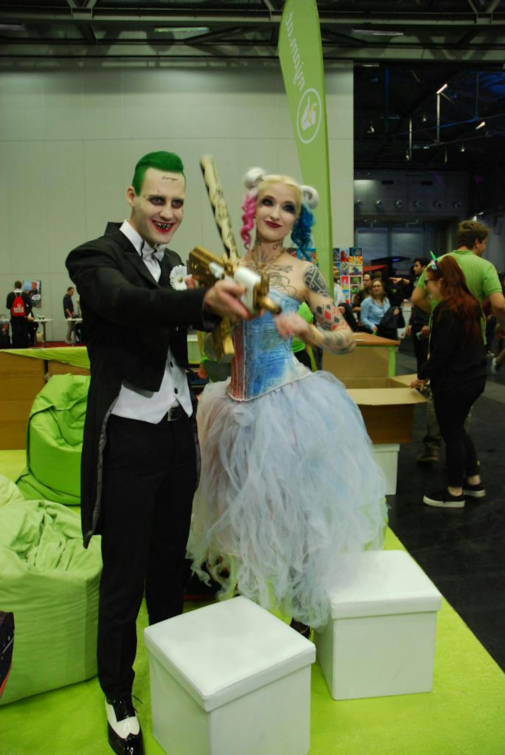 Extra aus Deutschland angereist: Joker und Harley Quinn