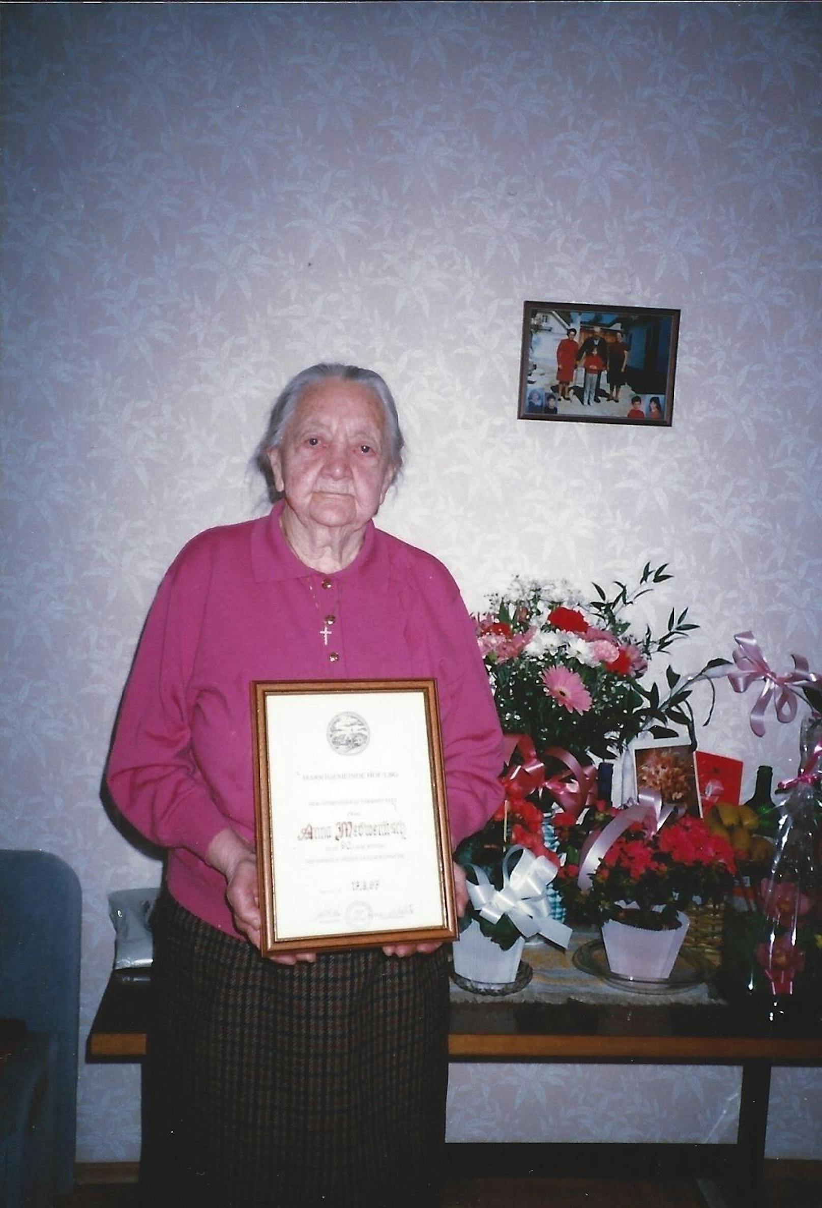 Ein Foto von Anna an ihrem 90. Geburtstag.