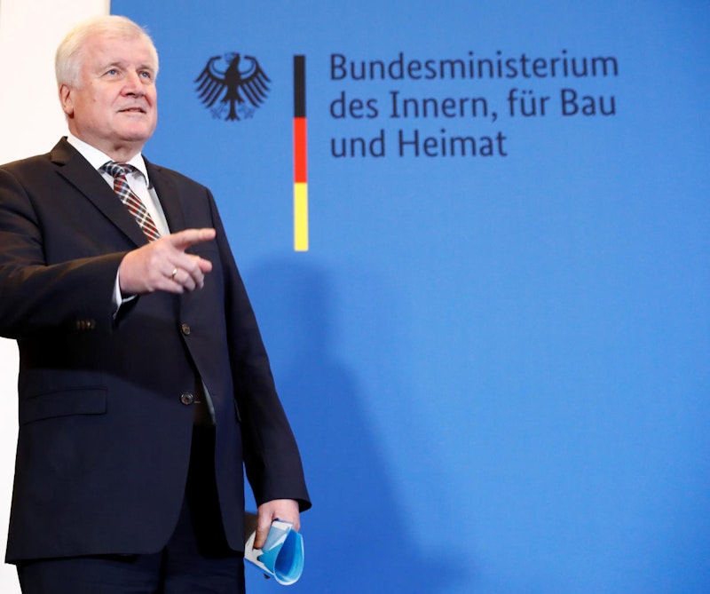 Deutschlands Innenminister, Horst Seehofer, bei seinem Statement am Montag