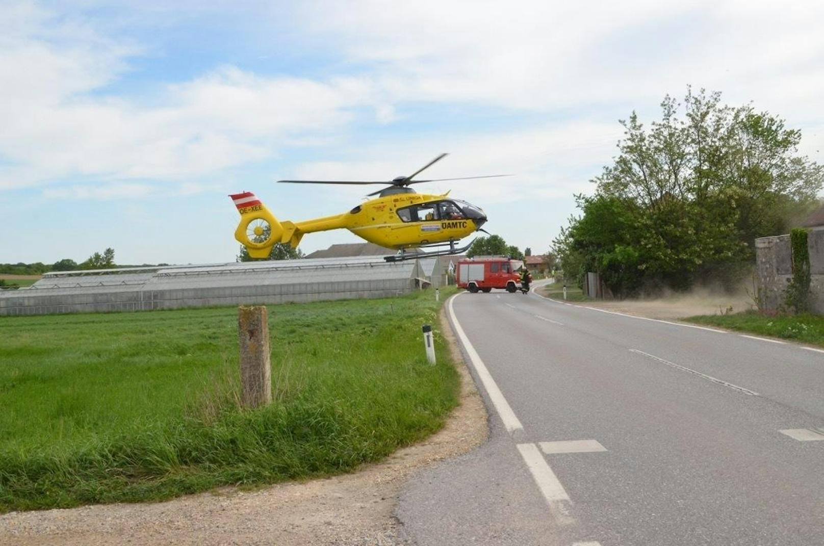 ..wurde der lebensgefährlich Verletzte ins UKH-Meidling geflogen. 
