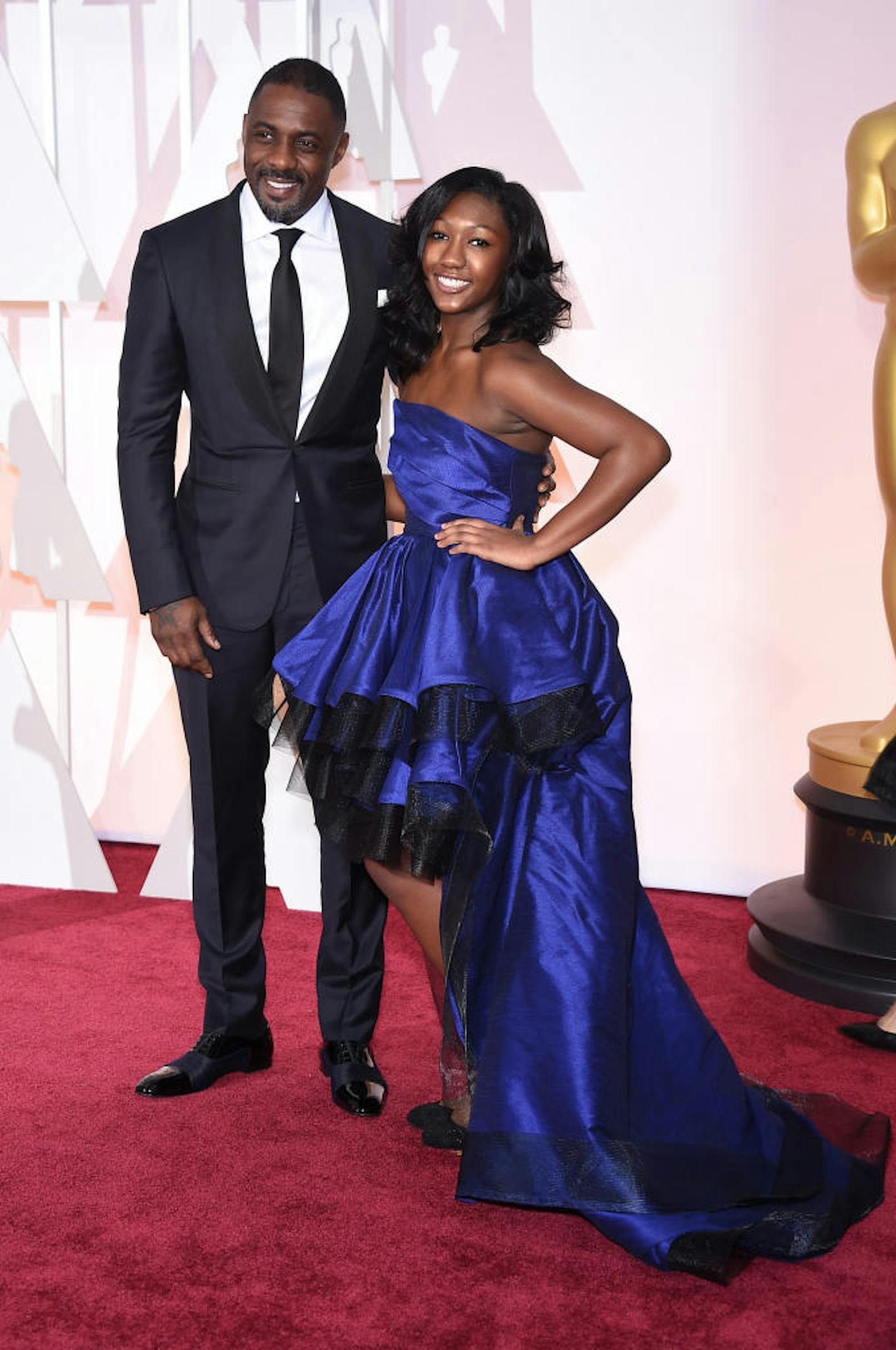 Idris Elba und seine Tochter Isan am 22. Februar 2015 bei der Oscar-Verleihung in Los Angeles. 
