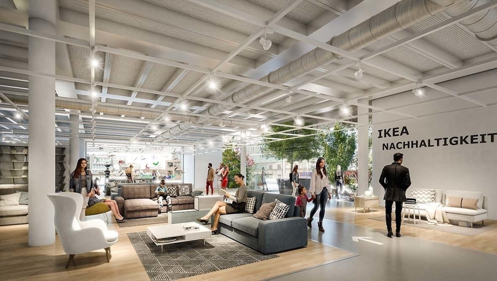 Der neue Innenstadt-Ikea soll ein bahnbrechendes Konzept umsetzen. Erstmals sollen alle Artikel auch mitten in der City angeboten werden können. Selbstbedienungshalle gibt es aber keine, alles wird geliefert. Geplante Eröffnung: 2021.