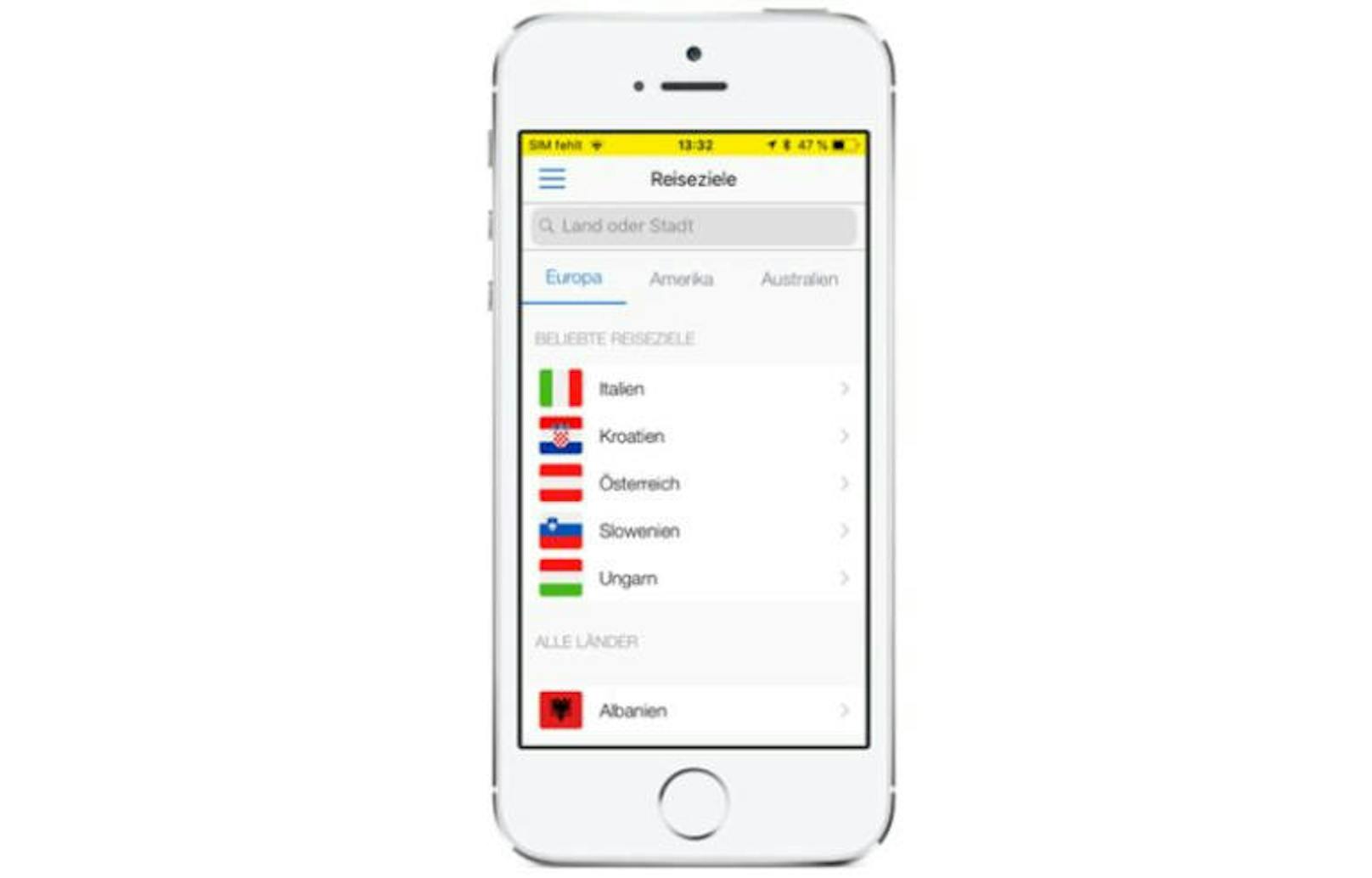 In der Meine Reise App finden Sie Reise-Infos zu allen Ländern der Welt sowie zu vielen beliebten Städtezielen.