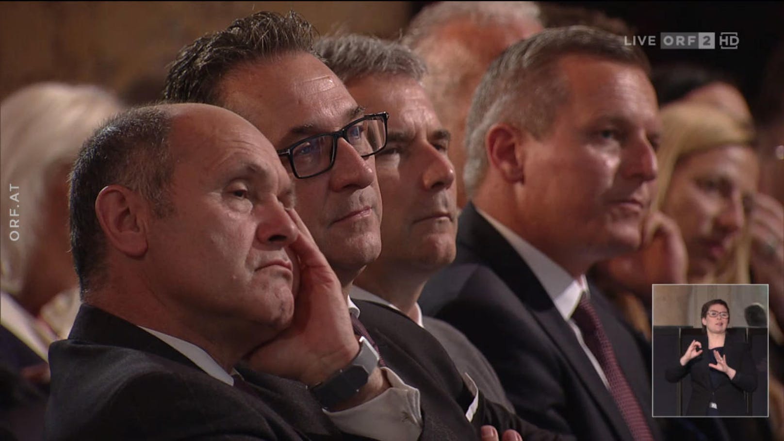 (v.l.) 1. Nationalratspräsident Wolfgang Sobotka (ÖVP), Vizekanzler Heinz-Christian Strache (FPÖ), Finanzminister Hartwig Löger (ÖVP)