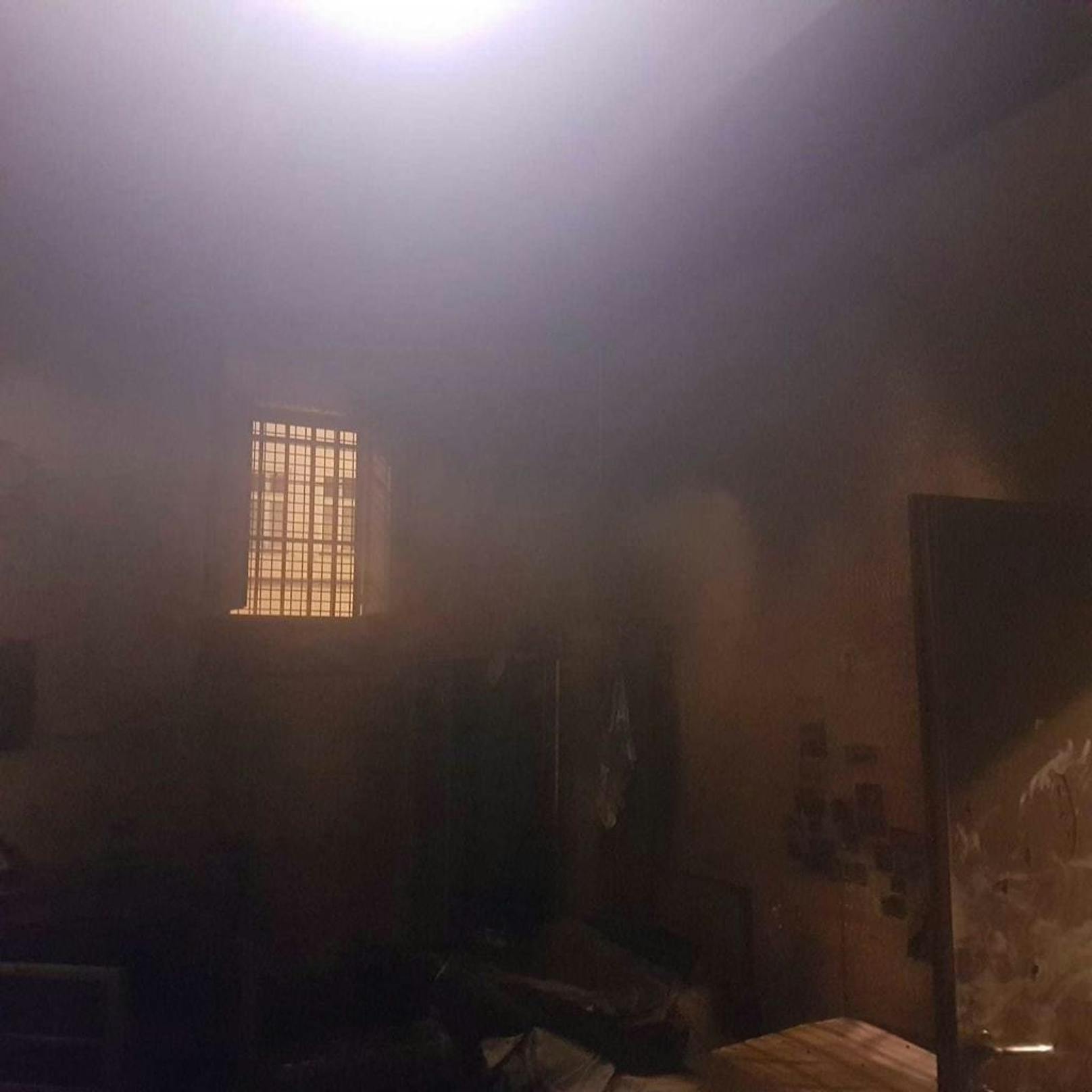 Erste Fotos zeigen das Ausmaß der Zerstörung in jener Zelle, die in der Nacht auf Samstag von sechs Schubhäftlingen in Brand gesteckt wurde.