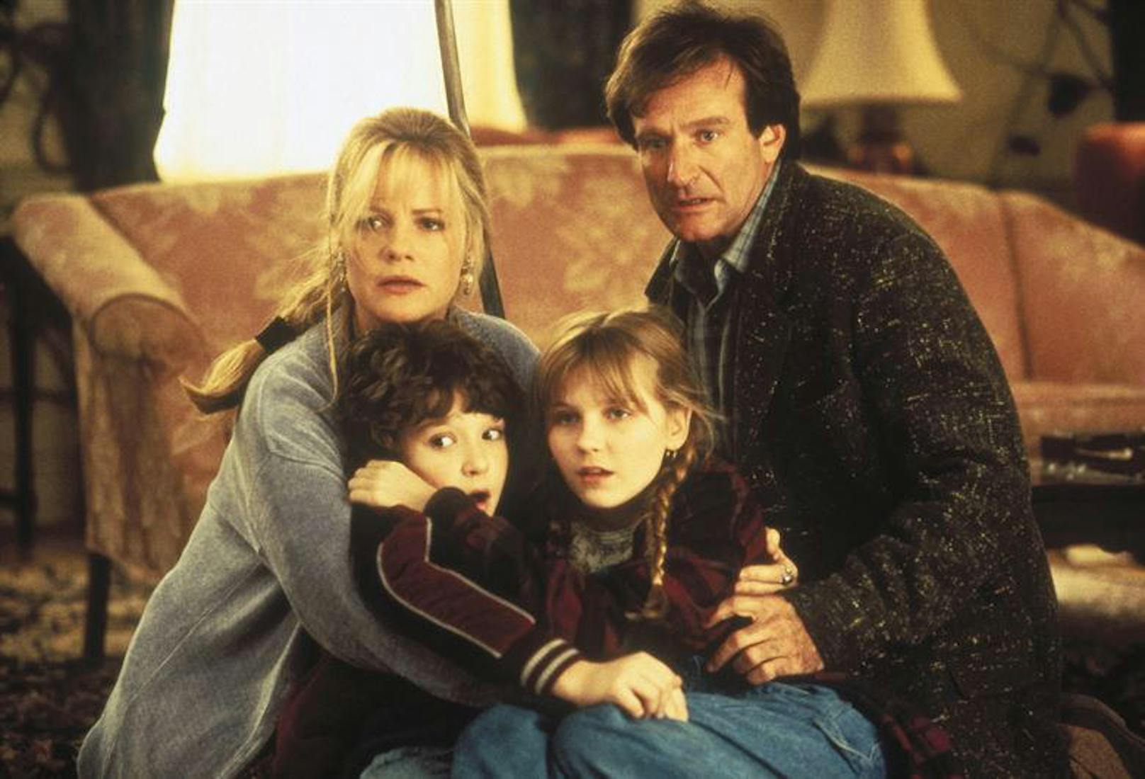 Im ersten "Jumanji"-Abenteuer (1995) mit (von links) Bonnie Hunt, Bradley Pierce und Kirsten Dunst