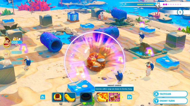 Mario + Rabbids Kingdom Battle: Donkey Kong Adventure, so der sperrige Titel der Erweiterung, bietet mehr von allem, was am Hauptspiel bereits Spaß machte. Herrlich abgedrehte Kämpfe, Situationskomik, spaßiges Taktik-Gameplay und Donkey Kong als neuen Charakter. Einzig der Mangel an Charakteroptionen stört dann doch etwas. Davon abgesehen kann man hier als Fan des Hauptspiels keinen Fehler machen.