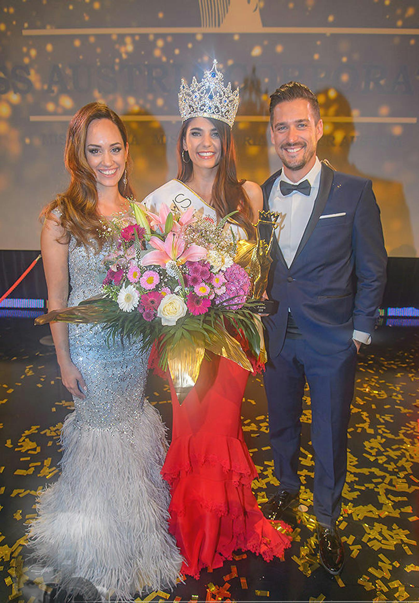 Miss Austria 2018 Daniela Zivkov mit Sasa Schwarzjirg und Andy Moravec