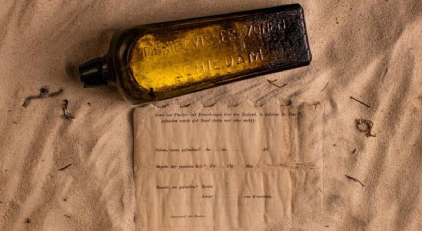 Experten bestätigten, dass die Flasche 1886 im Rahmen eines deutschen ozeanographischen Experiments abgeworfen wurde. (Quelle: KylIllman.com)