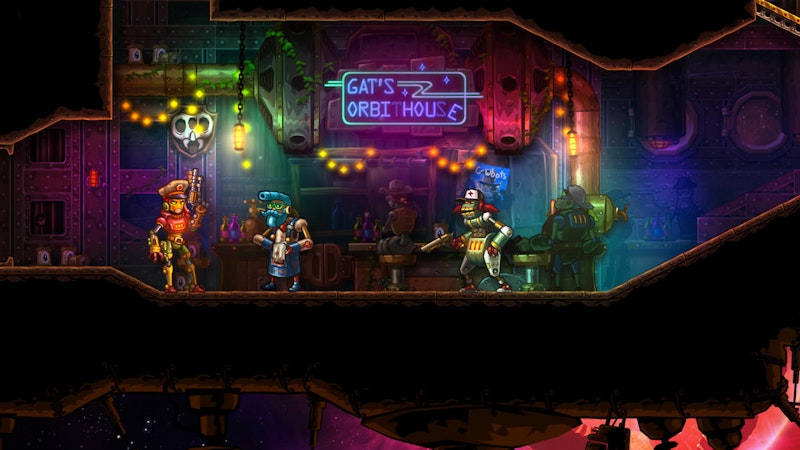 SteamWorld Heist spielt einige Hundert Jahre nach SteamWorld Dig und der Fortsetzung SteamWorld Dig 2.