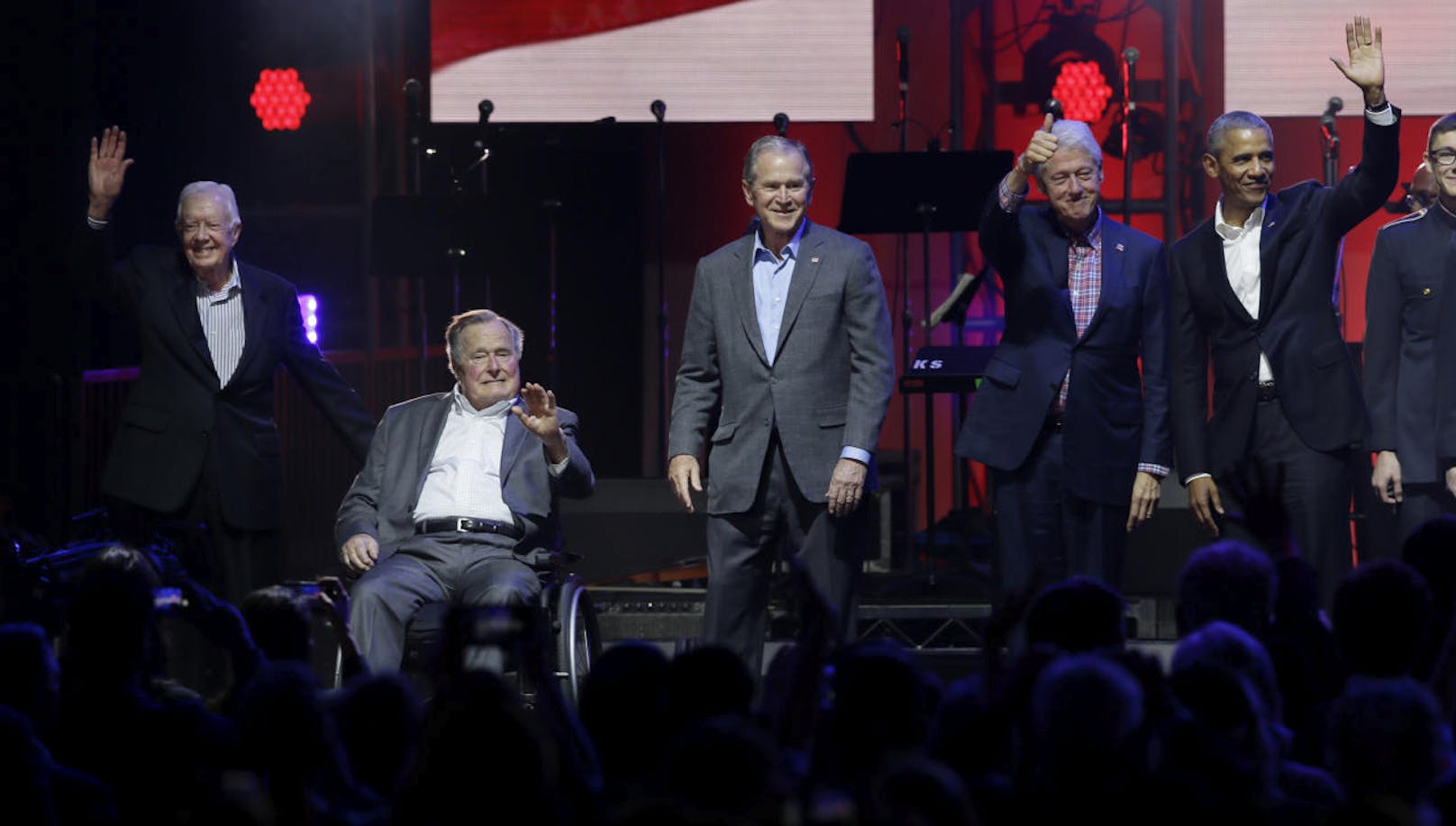 Jimmy Carter, George Bush, George W. Bush, Bill Clinton und Barack Obama.