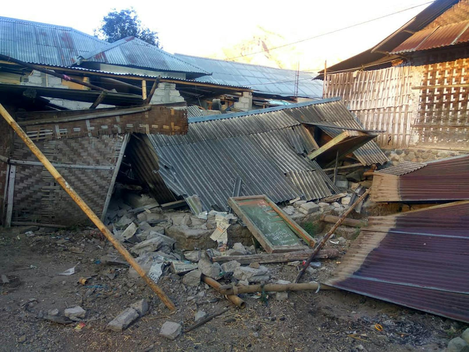 Viele Häuser auf Lombok sind durch das Beben zerstört worden.