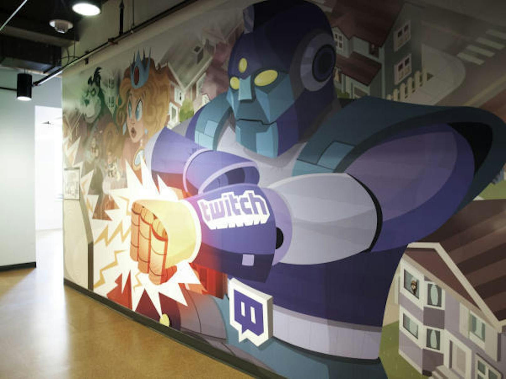 The Power of Twitch: Ein Wandbild in den Twitch-Büros in San Francisco.