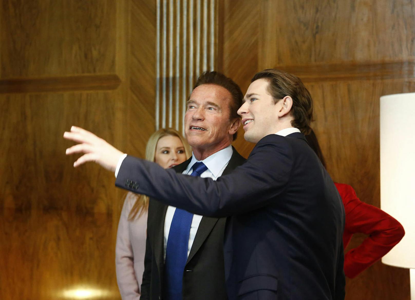 Kanzler Sebastian Kurz trifft Arnold Schwarzenegger am 24. Jänner 2018 im Wiener Bundeskanzleramt.