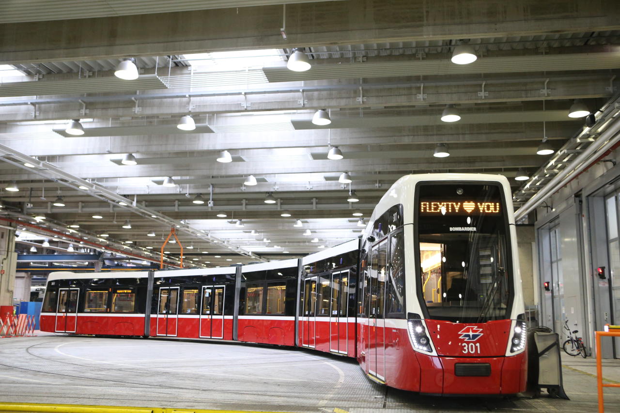 Eine der neuen Flexity-Bims, die hoffentlich bald an die Wiener Linien geliefert wird.&nbsp;