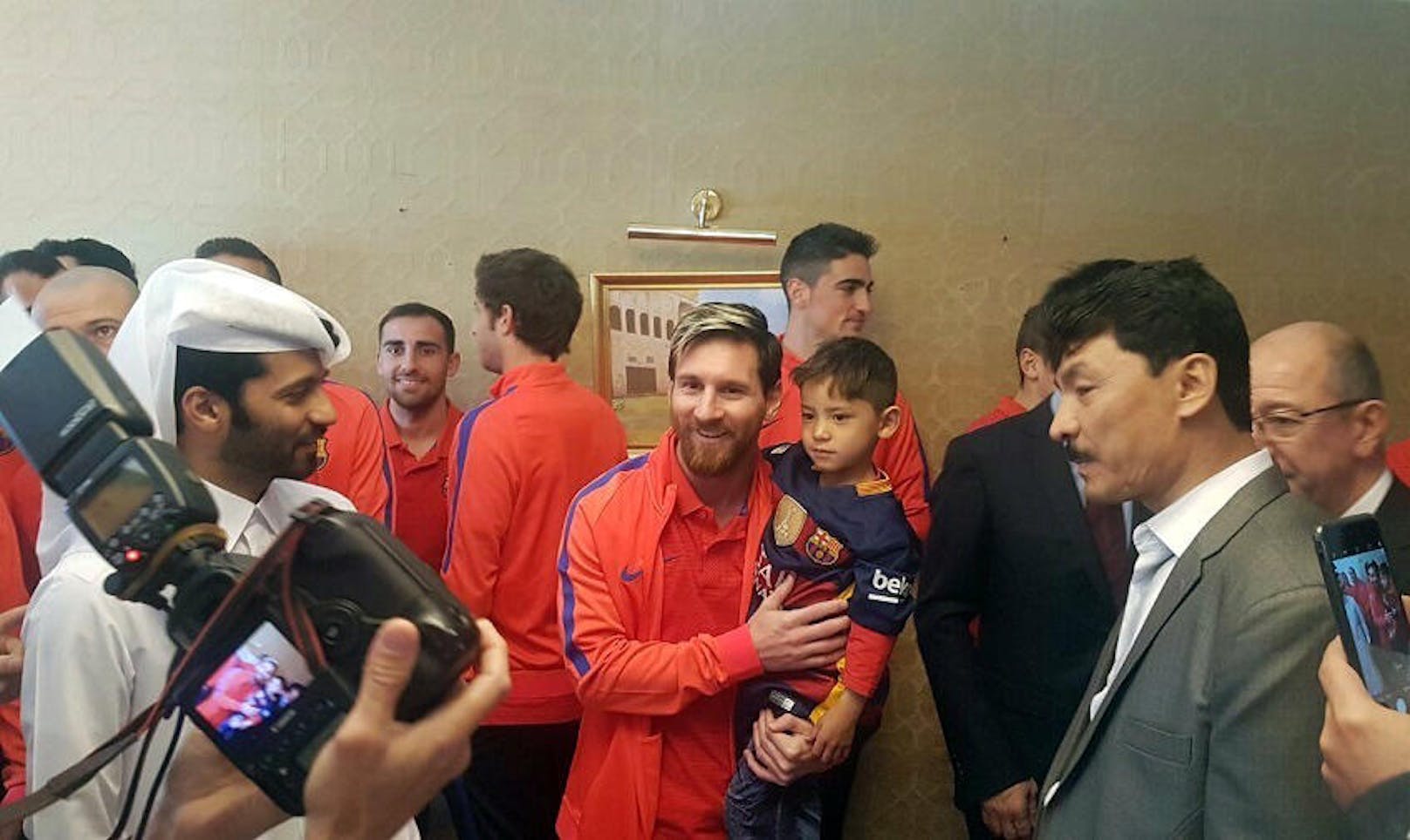 Vor einem Freundschaftsspiel traf Murtaza Messi in Doha.