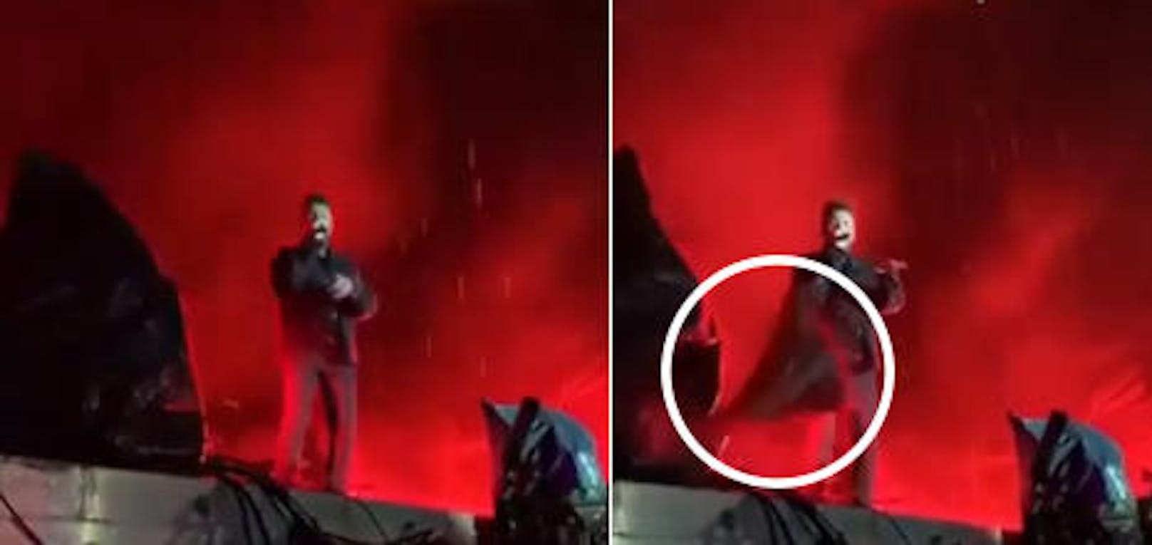 23.10.2018: The Weeknd postet ein Video seines Konzerts in Mexiko City - Ein Stück Bühnenequipment krachte zu Boden und hätte ihn beinahe unter sich begraben.