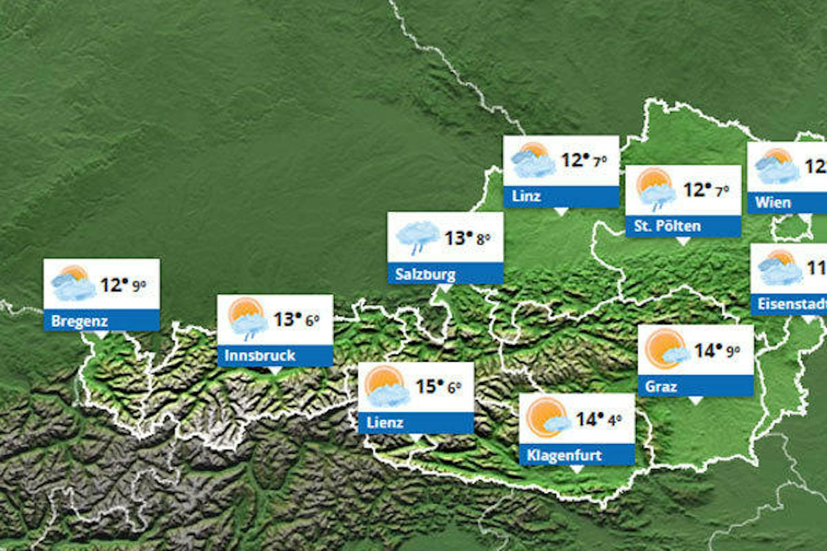 Wetter in Österreich: So wird der Dienstag