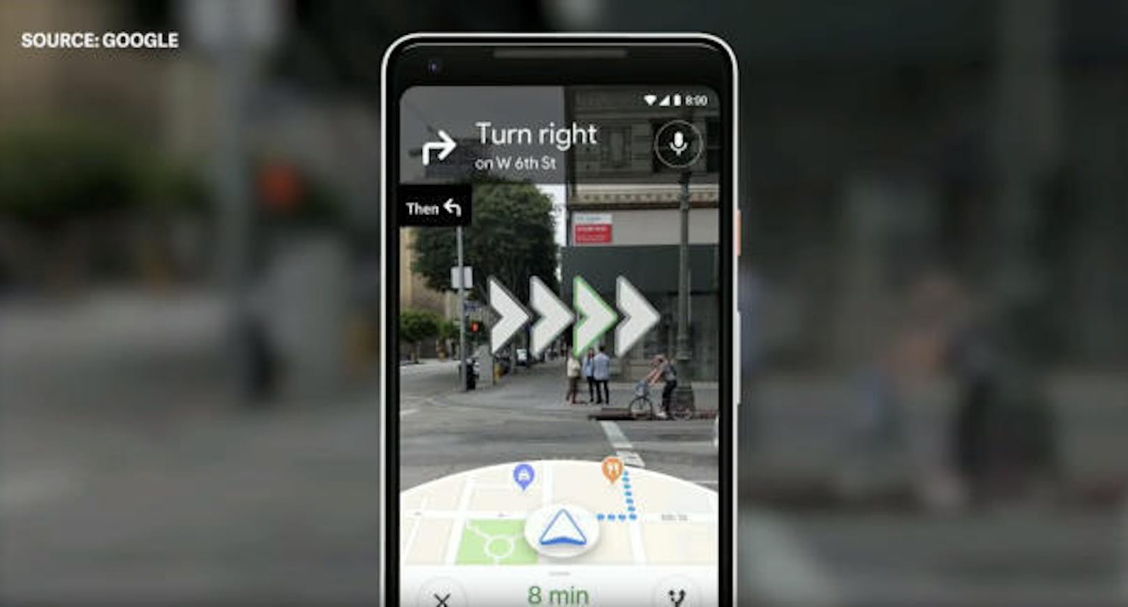 Augmented-Reality trifft auf Google Maps: So soll es einfacher werden, Adressen noch schneller zu finden, da man so nicht Gefahr läuft, zuerst in eine falsche Richtung zu gehen.
