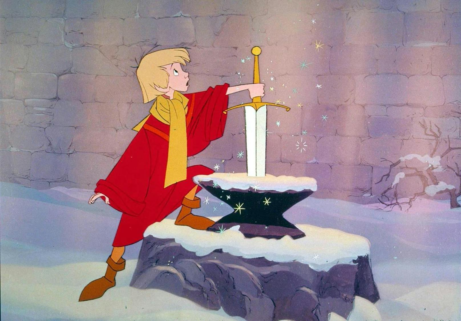 Szenenbild aus "Die Hexe und der Zauberer" (Originaltitel: "The Sword in the Stone"). 