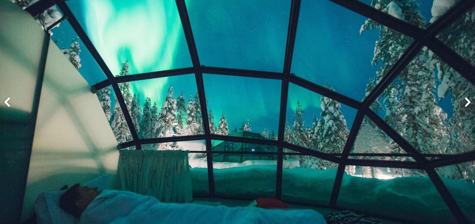 Ein moderner Klassiker: Die Glas-Iglus des Kakslauttanen Arctic Resort in Finnisch-Lappland. Vom kuschligen Bett aus die Nordlichter betrachten? Gar kein Problem! <a href="http://www.kakslauttanen.fi/de/">www.kakslauttanen.fi</a>
