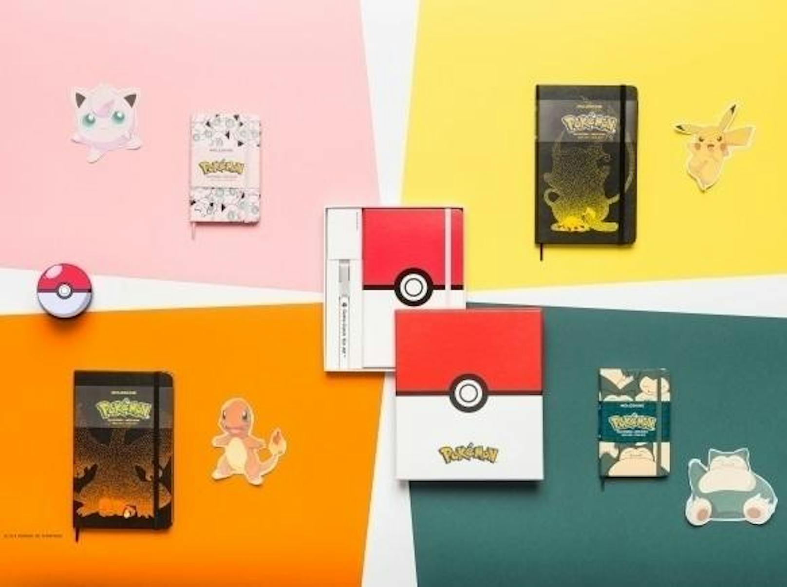 Mit Pokémon zu spielen, bedeutet schon immer, in eine Welt der Geschichten und der Phantasie einzutauchen. Mit der neuen Pokémon Limited Edition feiert Moleskine einige der beliebtesten Pokémon und die Animé Popkultur. Pikachu und Glumanda zieren die Cover der großen Notizbücher im Format 13 cm x 21 cm. Pummeluff und Relaxo sind auf dem Deckel der Notizbücher in Pocket-Größe im Format 9 cm x 14 cm zu finden. Abgerundet wird die Limited Edition durch die Collector's Box, deren Design vom Pokéball in Rot, Schwarz und Weiß inspiriert ist. Die Limited Edition ist ab sofort in allen Moleskine Stores und ausgewählten Schreibwarenabteilungen weltweit sowie online erhältlich.