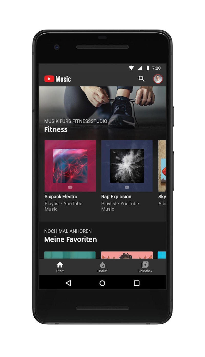 Der Startbildschirm der neuen Musik-App.