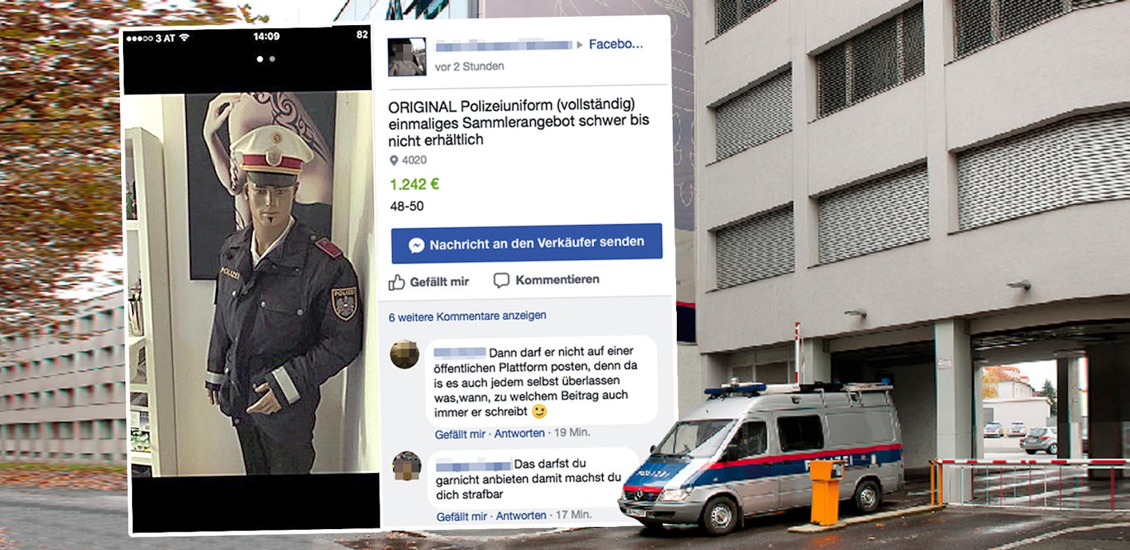 Ein Linzer verkauft auf Facebook eine Polizei-Uniform um 1.242 Euro.