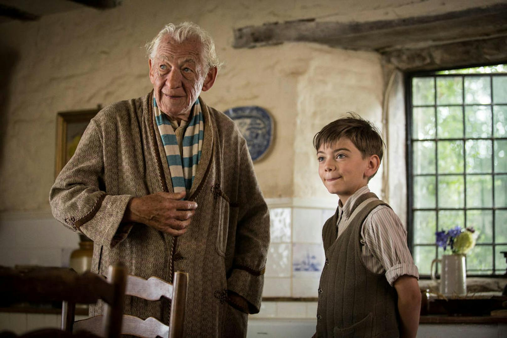 Ian McKellen (li.) und Milo Parker in "Mr. Holmes"