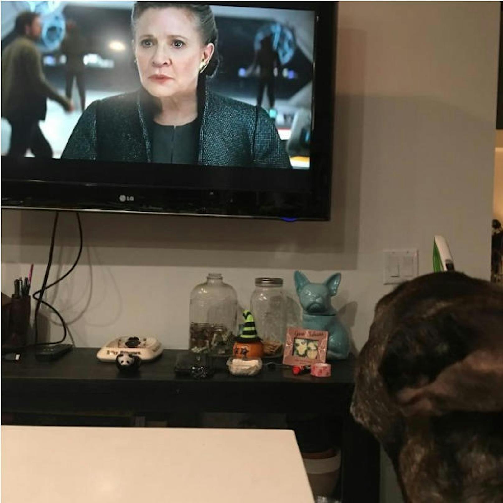 Gary schaut sich den Star Wars Trailer mit Mama Carrie an