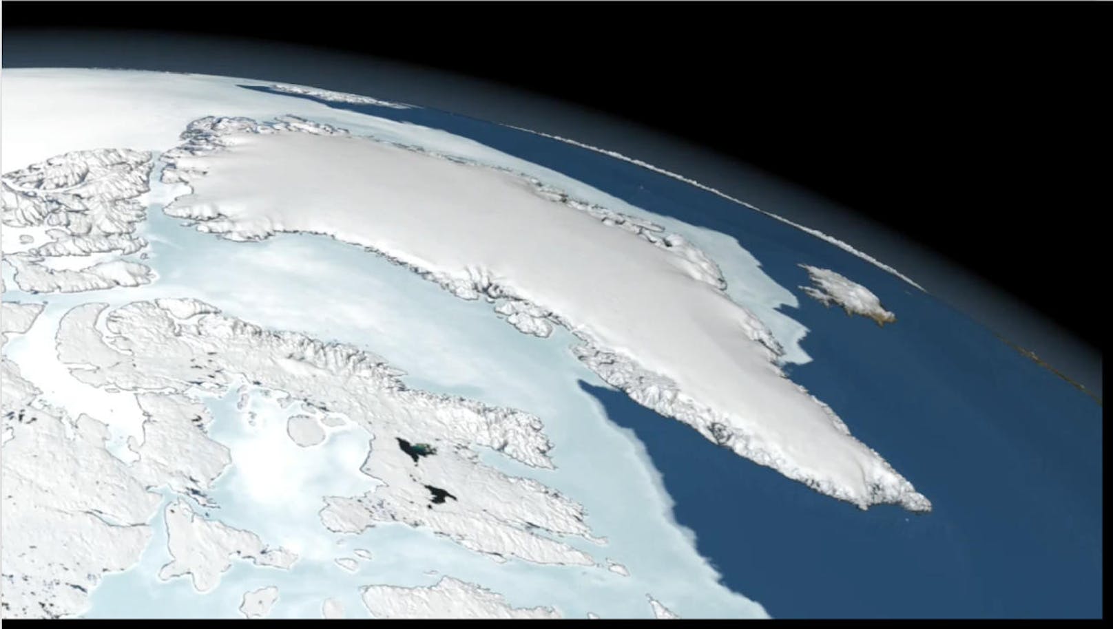 Entscheiden sie über das Schicksal der Menschheit? Grönlands Gletscher vom Weltraum aus gesehen.