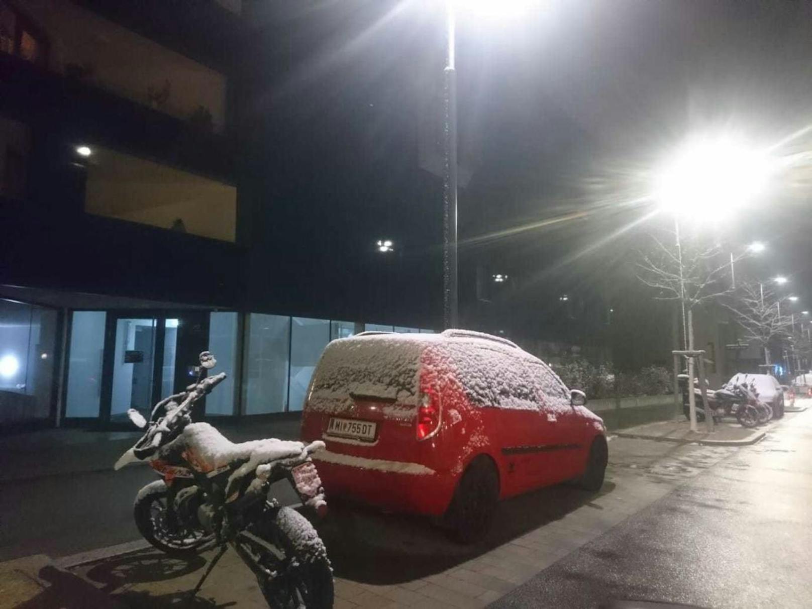 Der erste Schnee in Wien.