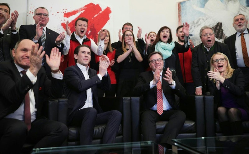 ÖVP jubelt über erste Hochrechnung.
