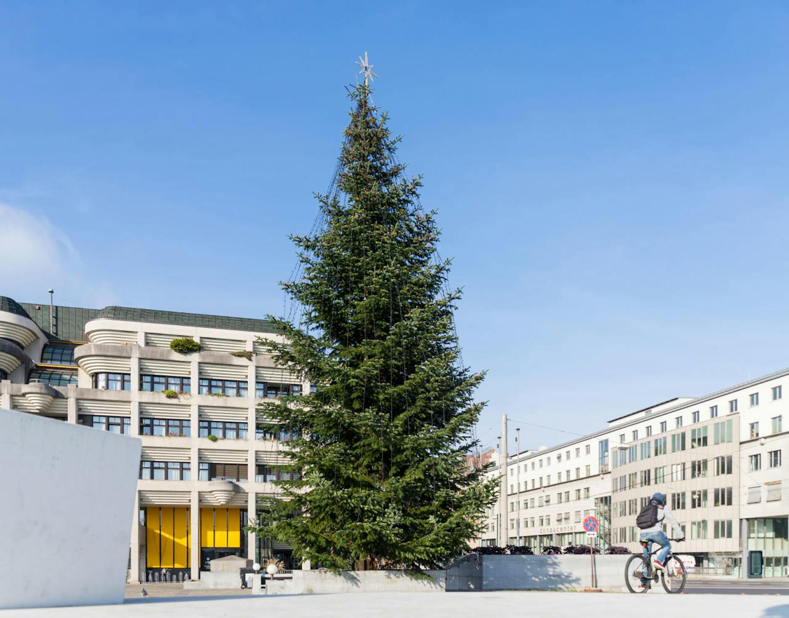 Der Christbaum vor dem Neuen Rathaus in Linz