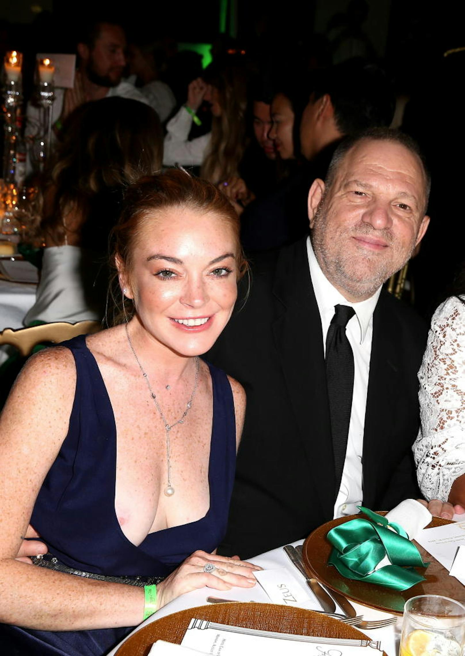 Harvey Weinstein mit Lindsay Lohan (bei ihrem legendären Nippelblitzer)