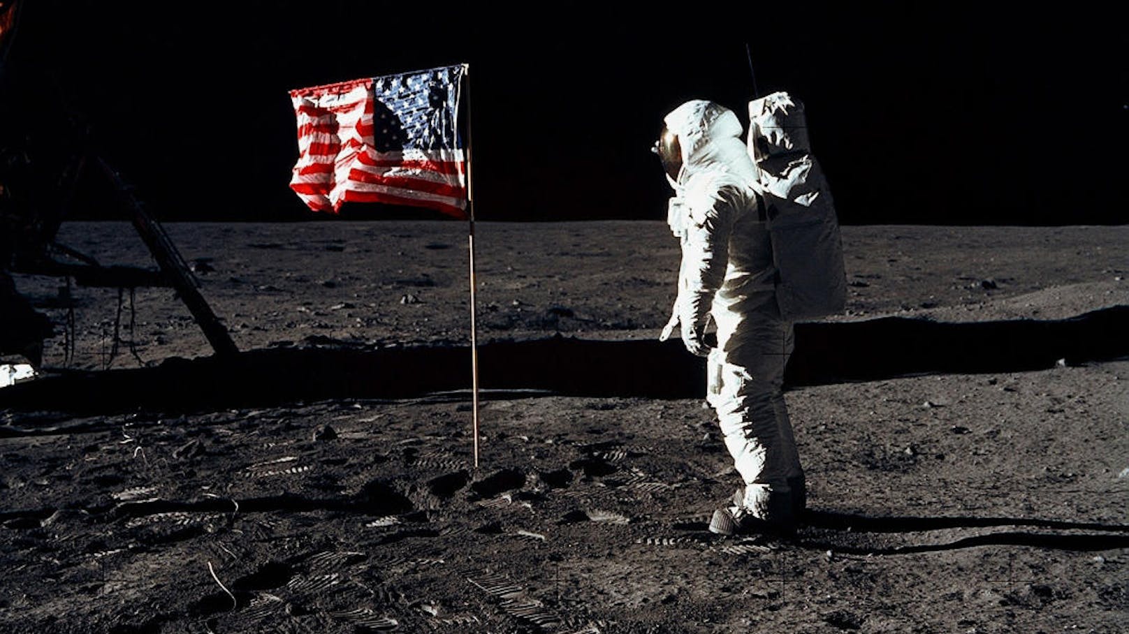 <b>Die erste Mondlandung: </b>Am 20. Juli 1969 konnten US-Astronauten der Apollo-11-Mission den Wettlauf zum Mond zwischen den USA und der UdSSR zu ihren Gunsten entscheiden.