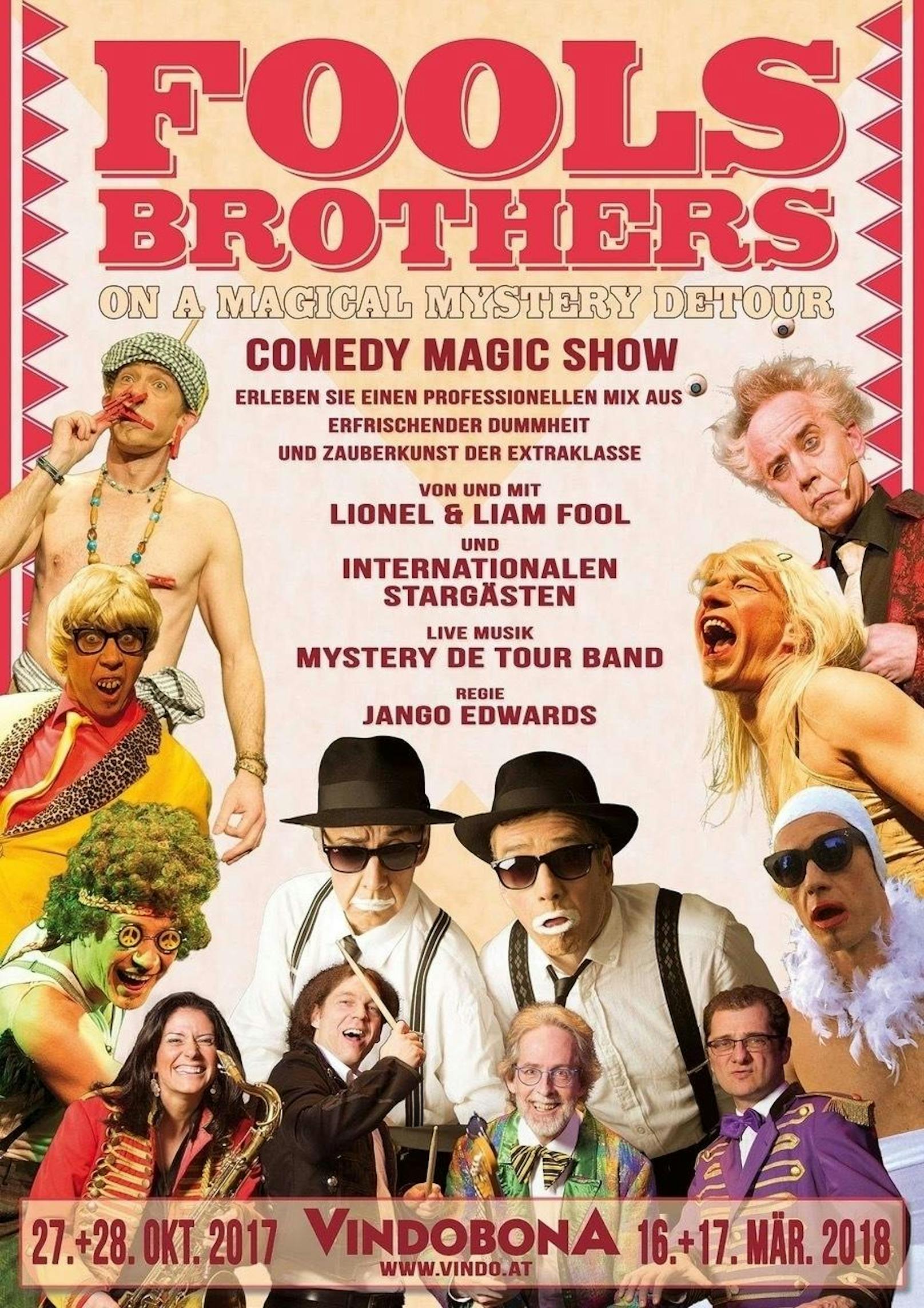 Fools Brothers treten am 27. und 28. Oktober 17 im Kabarett Vindobona auf.