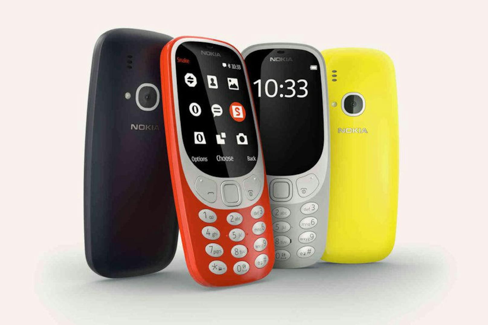 <b>Nokia 3310:</b> Im Gegensatz zum Original aus dem Jahr 2000 ist die neue Version mit Farbdisplay und Kamera ausgerüstet. Der Akku soll bis zu einem Monat Strom liefern. Auch eine neue Version des Mobile-Games "Snake" ist vorinstalliert. <a href="https://www.heute.at/digital/multimedia/story/Nokia-3310--Comeback-in--sterreich-gestartet-49432224">"Heute" titelte: Nokia 3310: Comeback in Österreich gestartet</a>