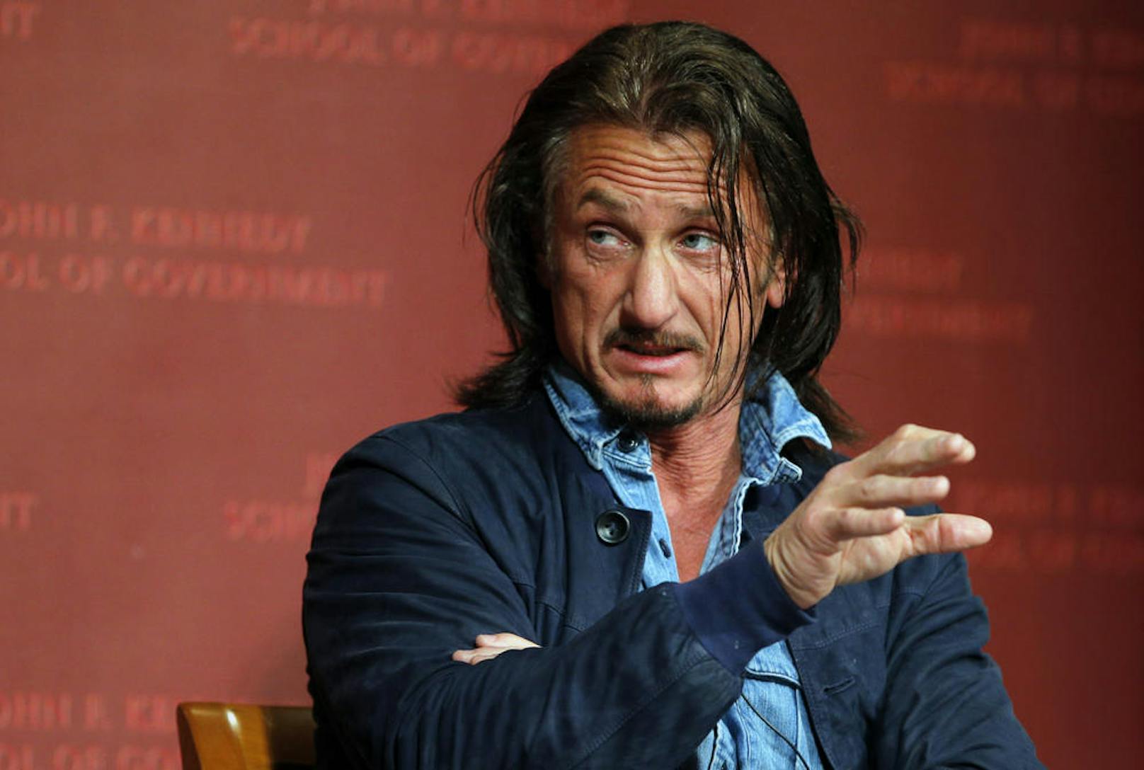 Sean Penn in Cambridge, Massachusetts, 2013.