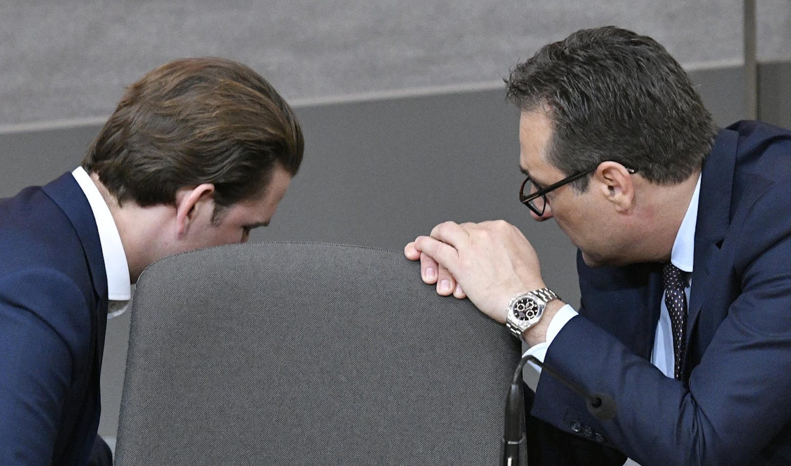 Bundeskanzler Sebastian Kurz (ÖVP), Vizekanzler Heinz Christian Strache (FPÖ) anl. der Budgetdabatte des Nationalrates am Donnerstag, 19. April 2018, in Wien.
