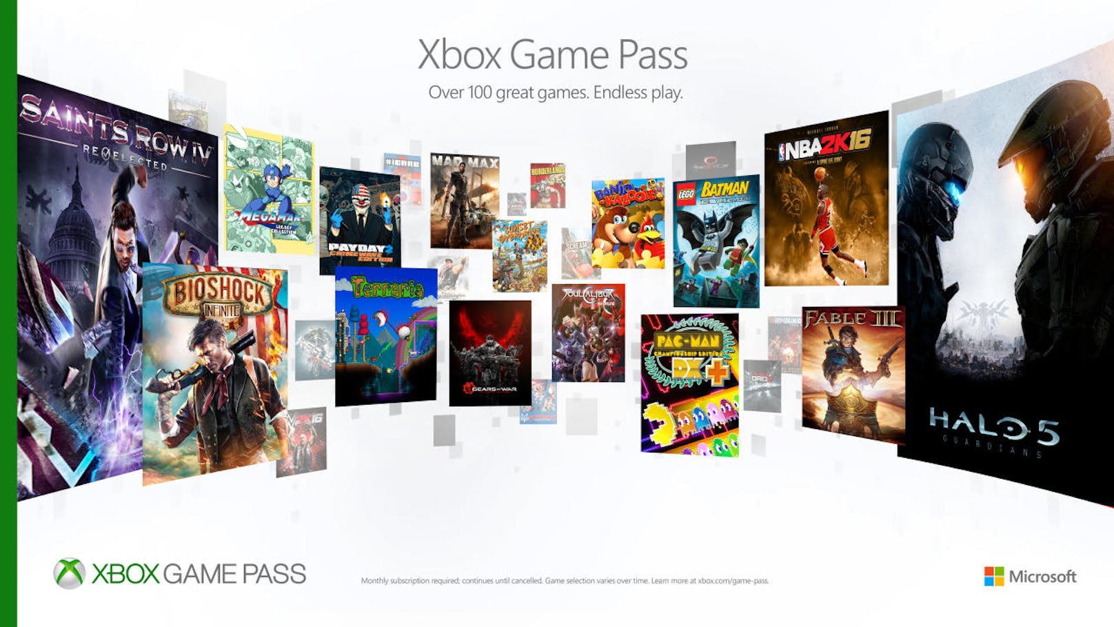 <b>13. Februar 2018:</b> Xbox rüstet den Game Pass auf. Künftig bekommt man Zugang zu allen neuen und exklusiven Veröffentlichungen der Microsoft Studios. Als erster Titel steht Sea of Thieves zum Release am 20. März in der Xbox Game Pass-Spielebibliothek zur Verfügung. Auch Titel wie Crackdown 3 und State of Decay 2 spielt man pünktlich zum Release mit der Xbox Game Pass-Mitgliedschaft. Ebenfalls neu: Ab dem 20. März erwerben Xbox Gamer eine sechsmonatige Mitgliedschaft für den Xbox Game Pass bei ausgewählten Retailern zu einem Preis von 59,99 Euro. Bisher war der Zugang zum Programm nur digital möglich.