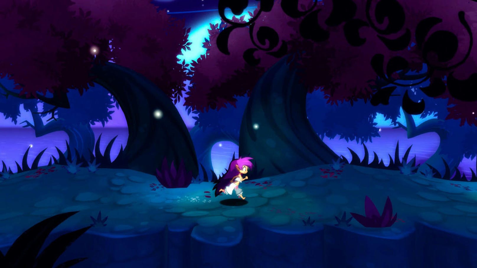 WayForwards Shantae-Serie ist ihren Pixel-Wurzeln seit dem ersten Spiel 2002 auf dem GameBoy Color treu geblieben. Die fröhliche Halb-Dschinni hüpfte sowohl in Riskys Revenge (2010) auf dem DSi als auch Pirates Curse (2014) auf dem 3DS und der Wii U in liebevoll gestalteter 16-Bit-Optik durch Metroidvania-Umgebungen.