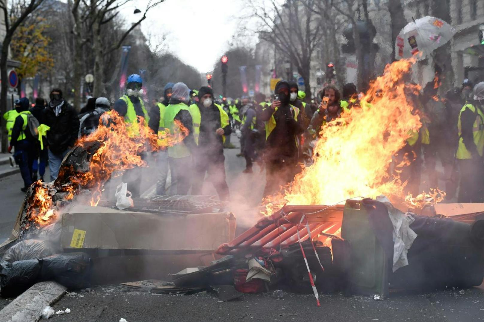 Bei den Protesten der sogenannten "Gelbwesten" in Frankreich gab es am Samstag Ausschreitungen.