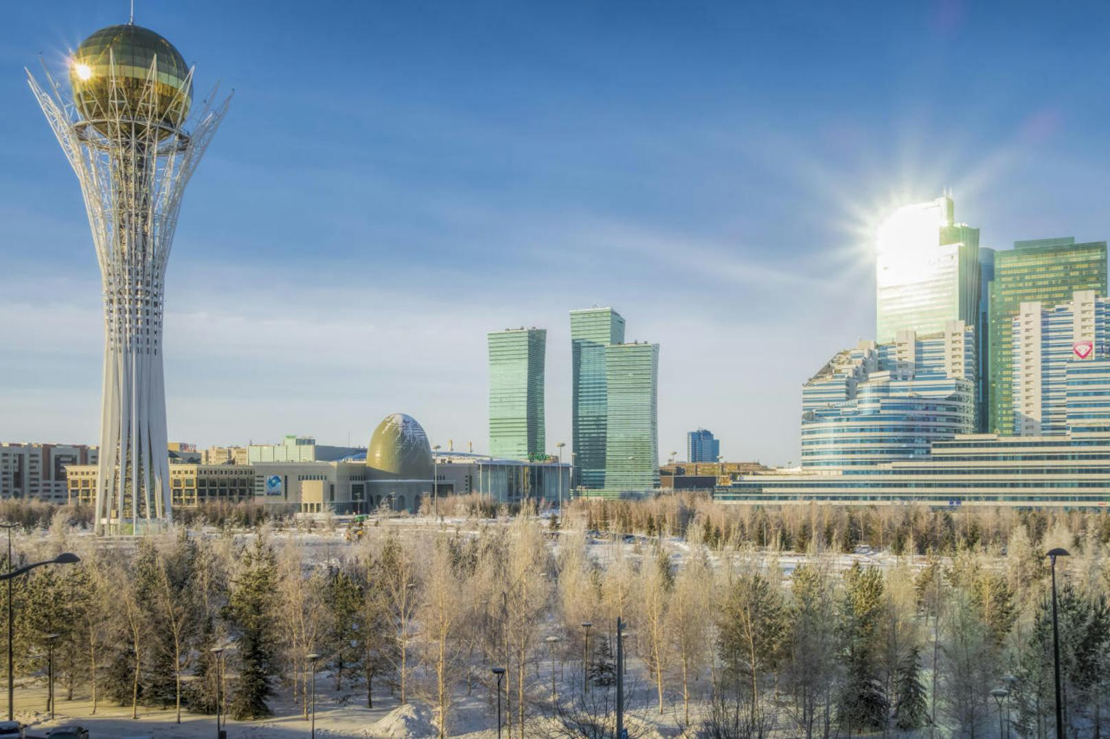 <b>Astana, Kasachstan</b>
In der zweitkältesten Hauptstadt der Welt ist es zwar noch immer wärmer als in Ulan Bator, dennoch kann es in Winternächten bis zu minus 40 Grad Celsius kalt werden.