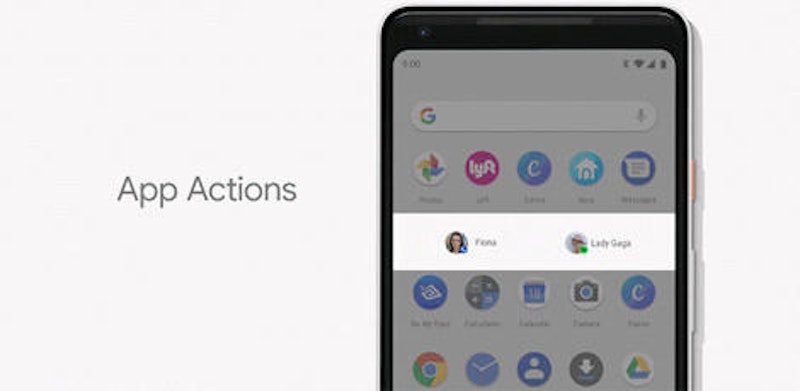 Android P erkennt auch, was man als nächsten Schritt tun will und schlägt entsprechende Aktionen vor.