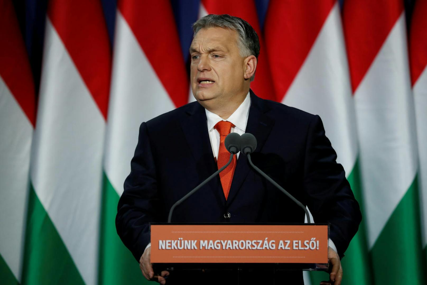 Orbans Rede in Budapest zur Lage der Nation war eher schwere Kost. (18. Februar 2018)